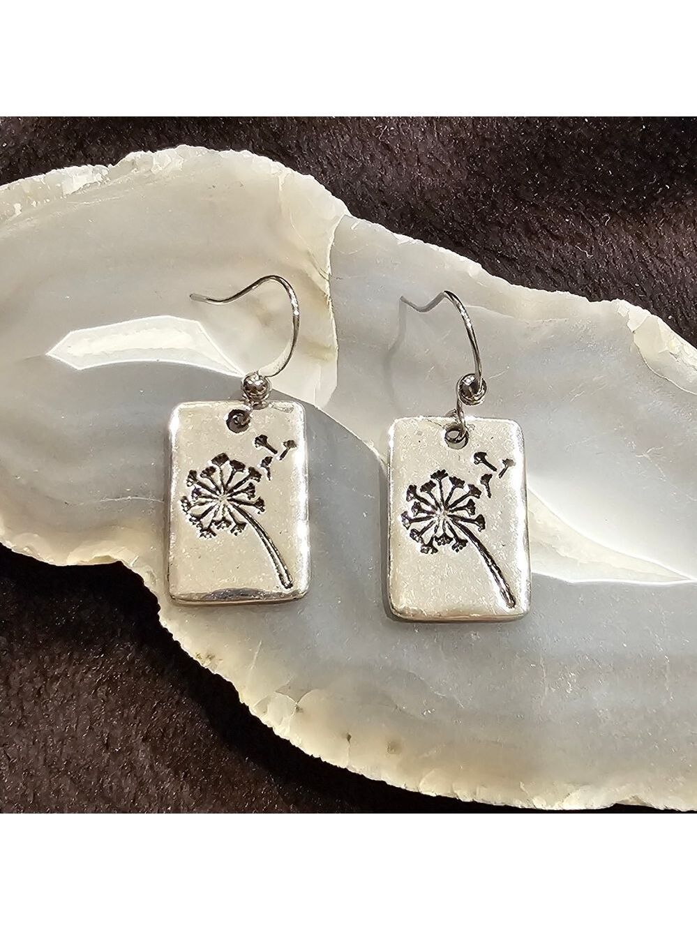 💥4 for $25💥 Dandelion Silvertone Earrings